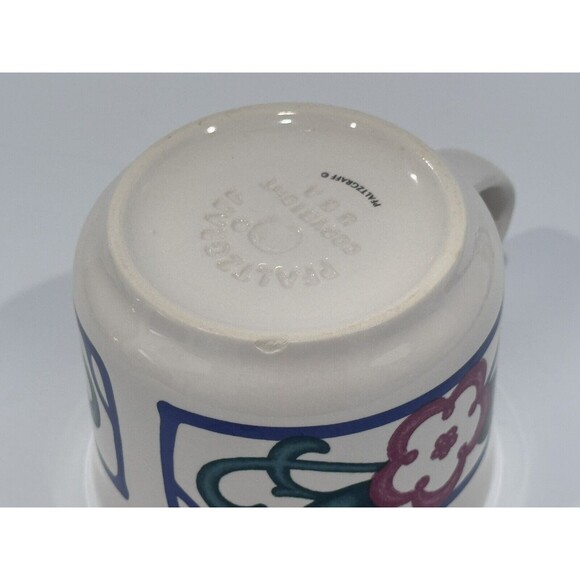 Set of 4 PFALTZGRAFF ARBOR VINE Coffee Tea Mugs Cups Red Green Blue Floral 2.75" - Picture 7 of 7